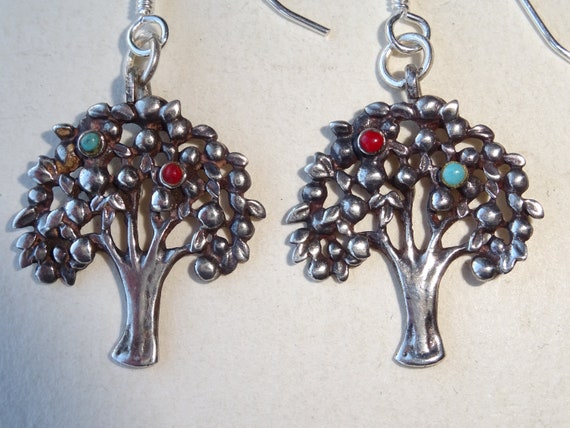 Vintage Sterling Silver Tree of Knowledge Dangle … - image 5