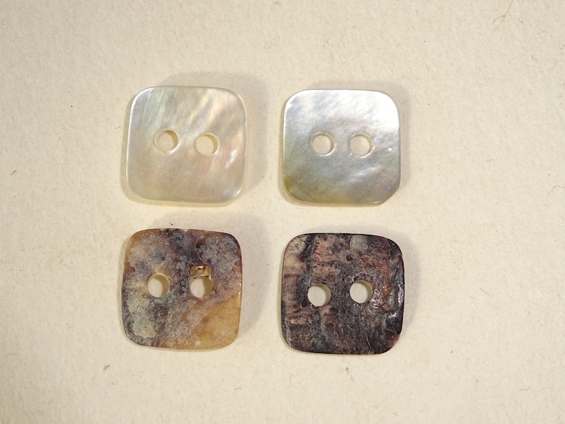 Heart & Square Shell Buttons: Mother of Pearl, Pack of 100 - Etsy