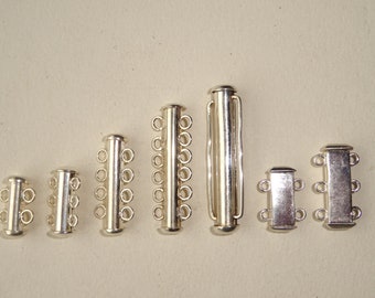 Fermoir en argent sterling à 2, 3 fils, 4 fils et 6 fils pour colliers et bracelets avec fermoirs à ressort boulonnés en argent de 6 mm de diamètre en option