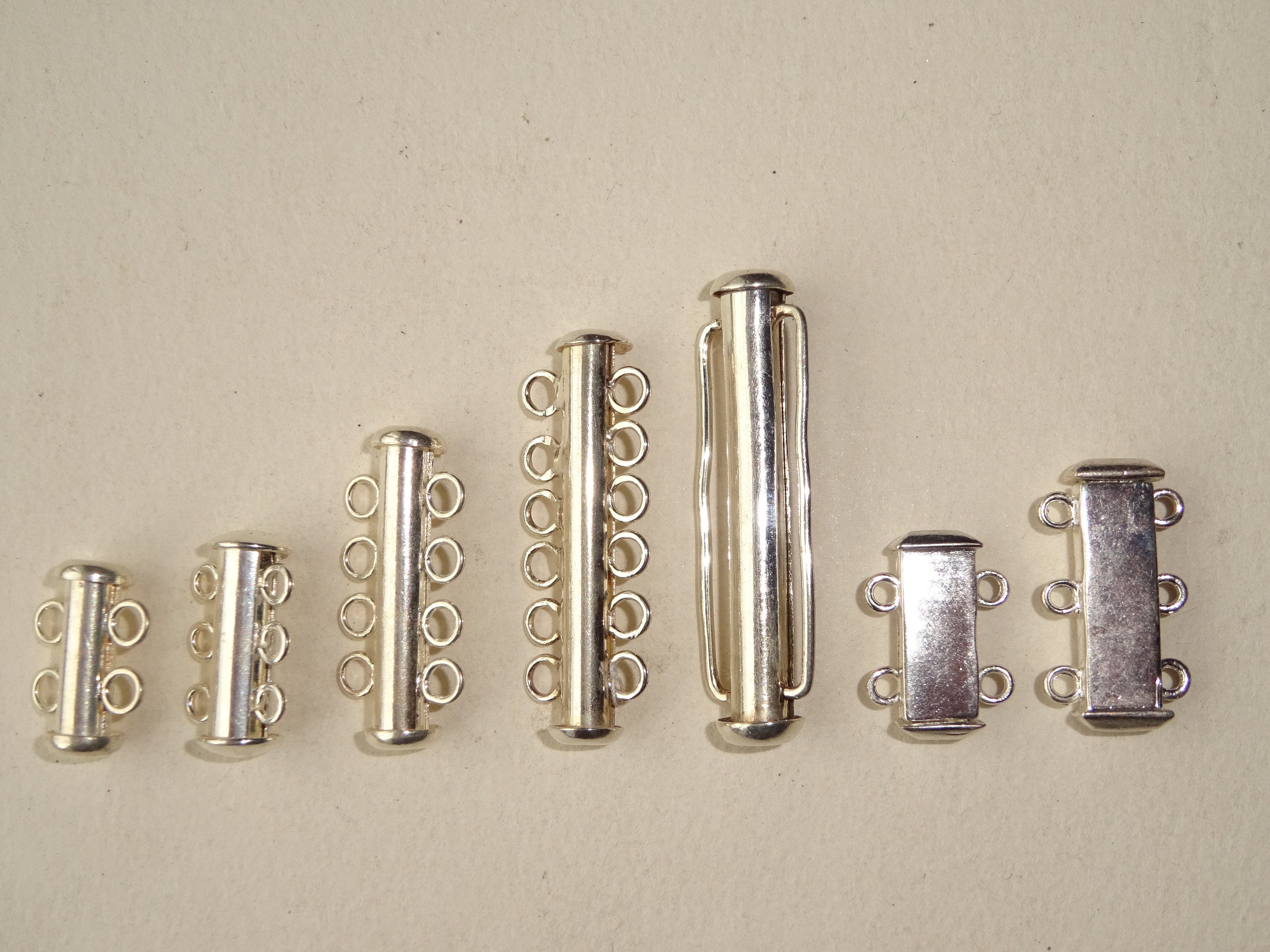 925 Sterling Silver Spring Ring Clasps, 10.8 mm Large Bolt Clasp #640, 2  Strand Necklace Clasps