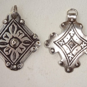 Choice of 2 Antique SIlver Pendants or Charms, Morocco, North Africa