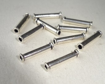 925 Sterling Silver Tube Beads 14mm long
