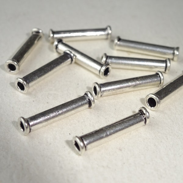 Sterling Silver Tube Beads Etsy