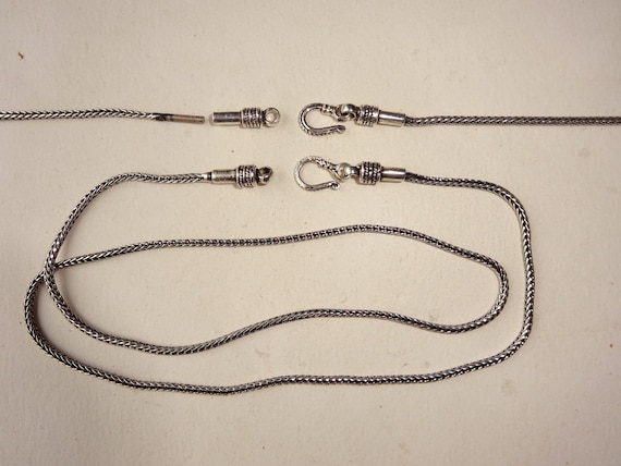 92.5 Sterling Silver Snake Chains With Removable Clasp - Etsy
