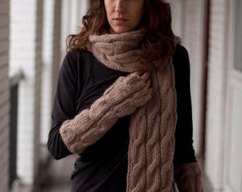 Fingerless Gloves in Beige / Arm Warmers / Fingerless Mittens