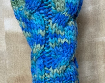 Short Fingerless Gloves in Many-coloured/ Arm Warmers / Fingerless Mittens