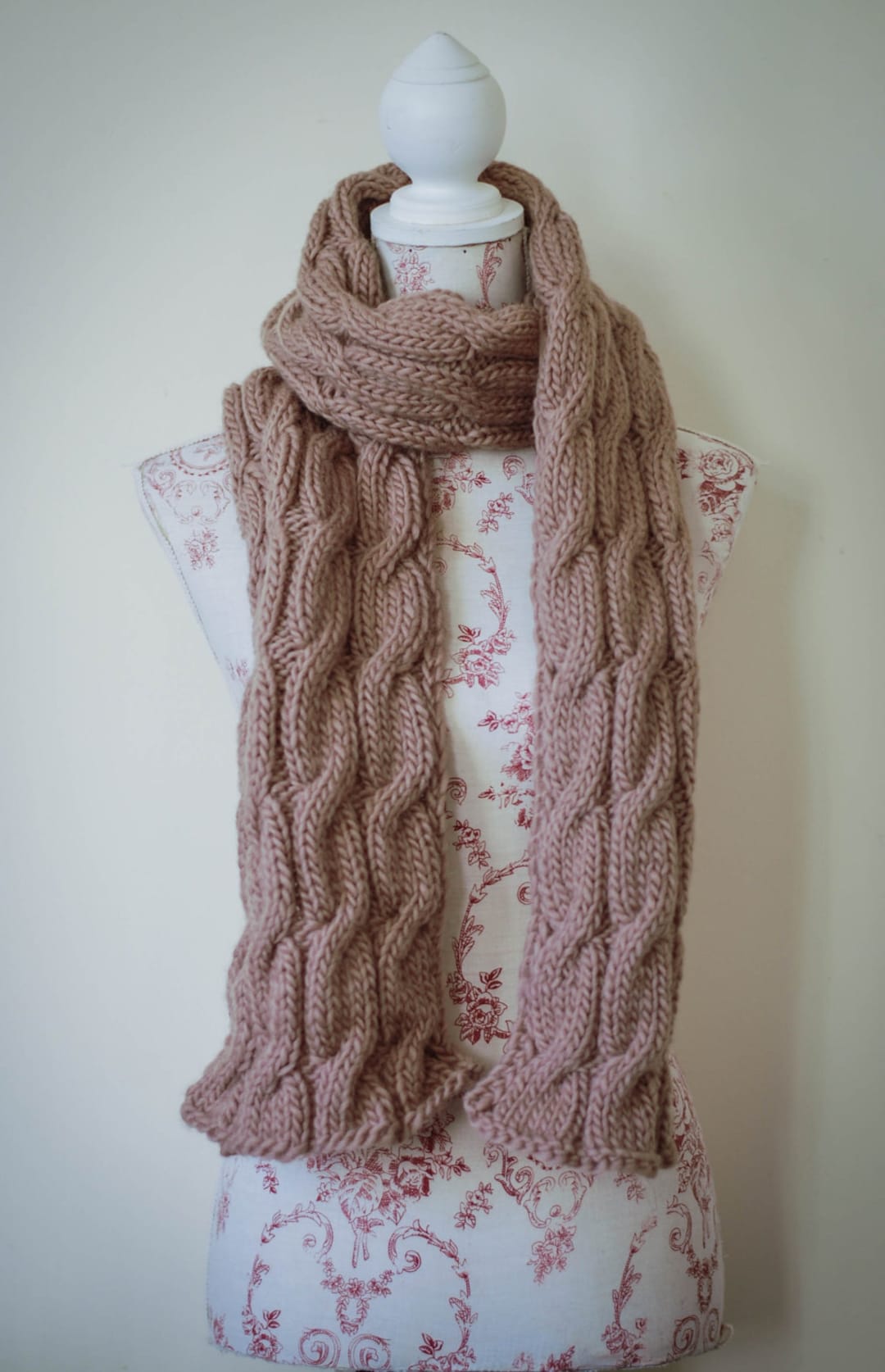 Knitted Scarf in Beige - Etsy