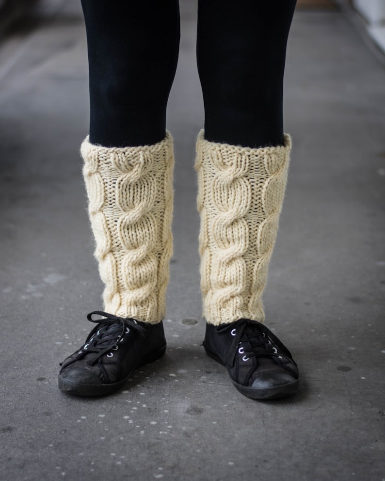 Leg Warmers in Ivory / Boot Cuff / Wool Leg Warmers Etsy