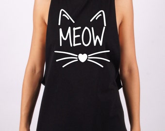 Meow t-shirt, Meow tee, apparel, top, tees, t-shit cat, cat tee, pet t-shirt, t-shirts, tops, pet, pet tee, 100% cotton, made in Italy