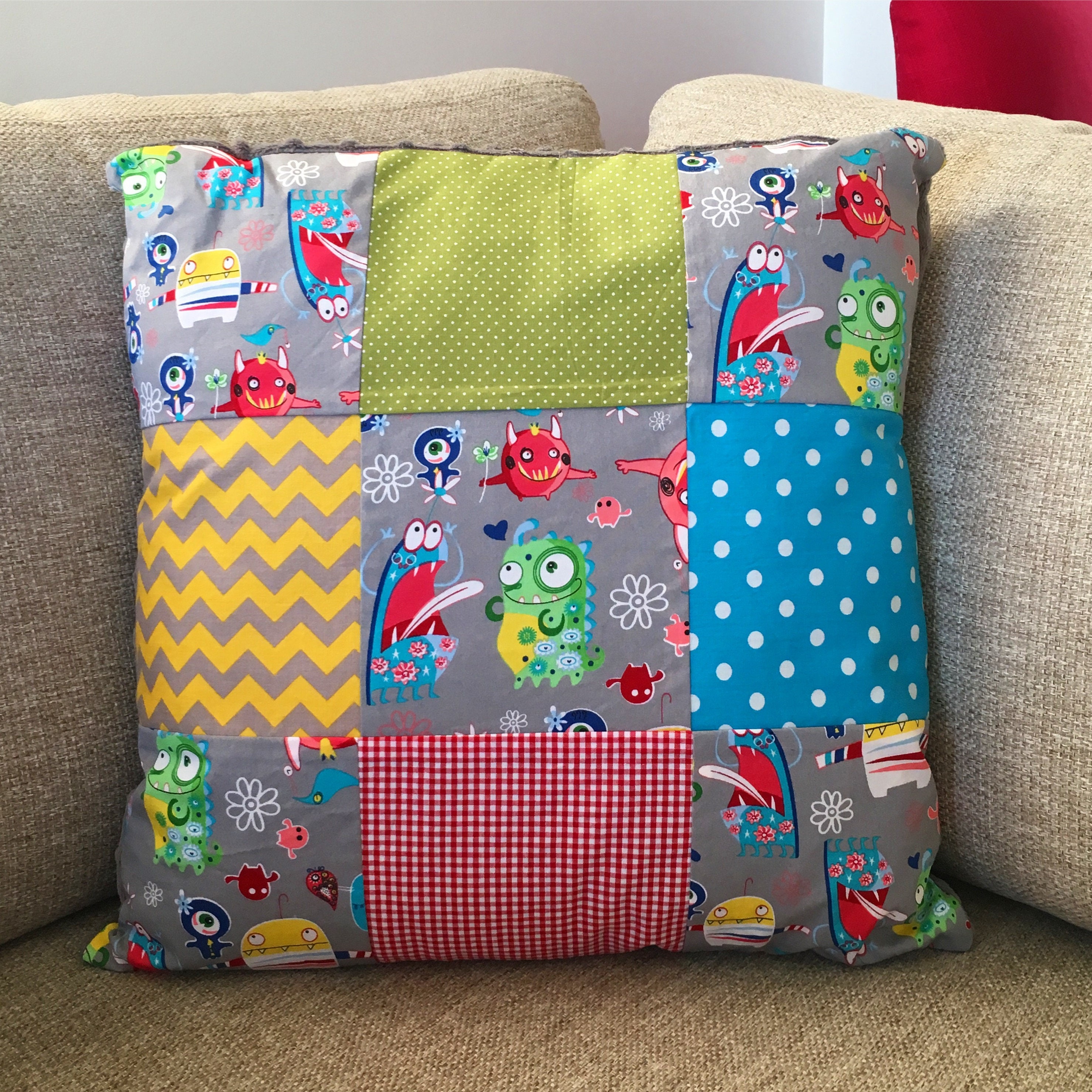 Baby Pillow Cover Unisex Patchwork throw pillow Nursery Etsy