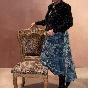 Patchwork denim skirt