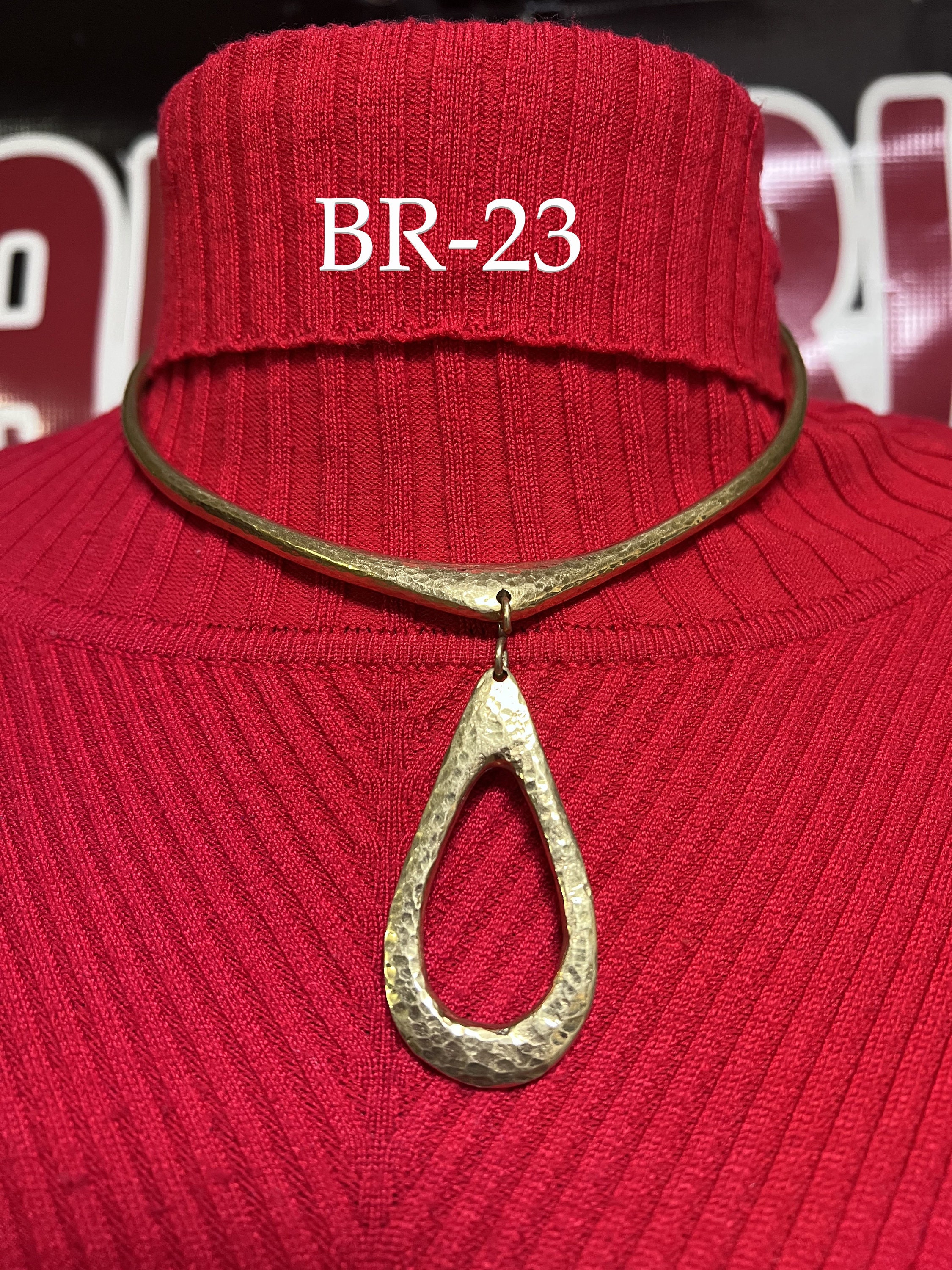 Brass Hammered Kenyan Necklace Etsy