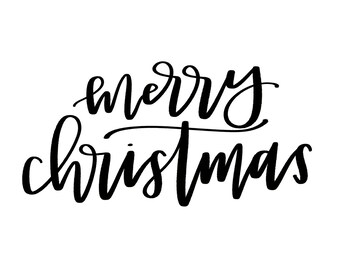 Merry Christmas - Calligraphy Cut Files - SVG PNG DXF eps - Silhouette and Cricut Compatible
