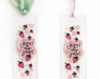 Jesus Is My Jam Clear Acrylic Bookmark | Christian Gift | Bible Bookmark