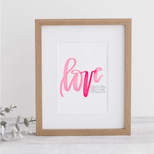 1 Corinthians 13:7 - Love Bears All Things - Calligraphy Print With Mat