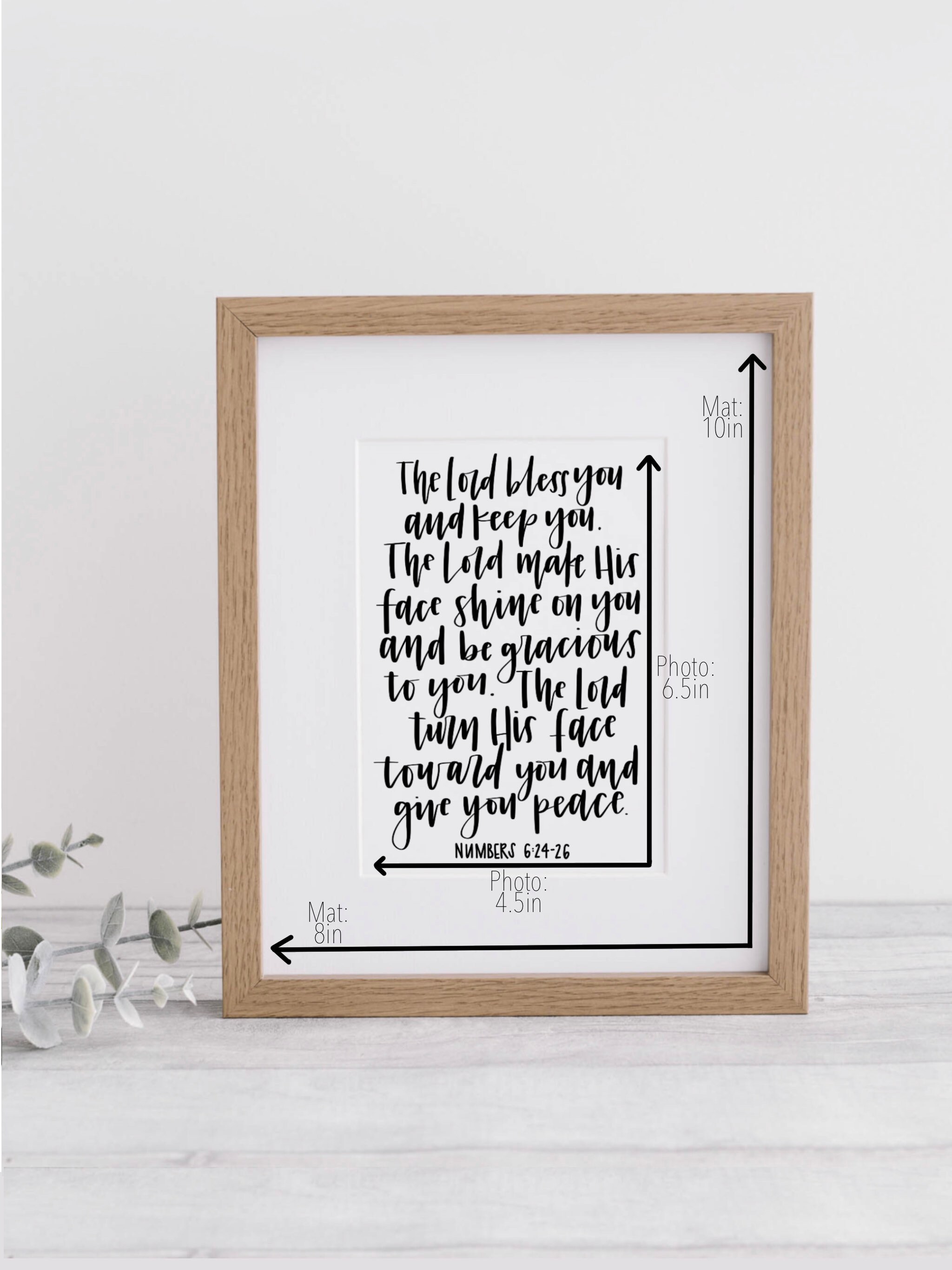 The Blessing | Numbers 6:24-26 - Calligraphy Print With Mat - Etsy