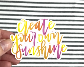 Create Your Own Sunshine Vinyl Sticker || Water Bottle Decal, Laptop Sticker