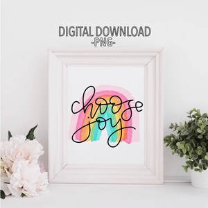 Choisissez Joy Rainbow - Téléchargement numérique de calligraphie imprimable