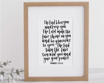 The Blessing | Numbers 6:24-26 - Calligraphy Print With Mat