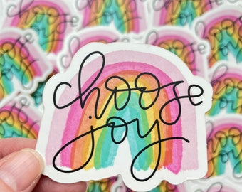Choose Joy Rainbow Vinyl Sticker – Laptop, Water Bottle Decal