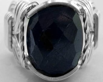 Natural Sapphire 6 carat Mens Ladies Unisex Ring Sterling Silver US Size 5-14 Jewelry