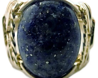 Lapis Lazuli Ring 14k gold filled Mens or Ladies Art Jewelry HGJ