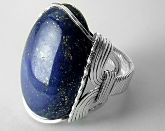 Bold Lapis Lazuli Ring Sterling Silver .925 Mens or Ladies Blue