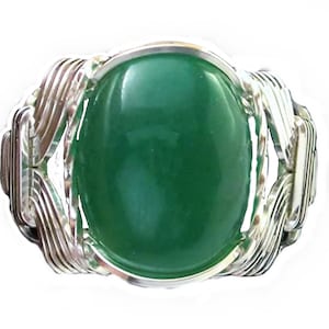 Jade Ring Mens or Ladies Sterling Silver Green Fine Art Jewelry HGJ
