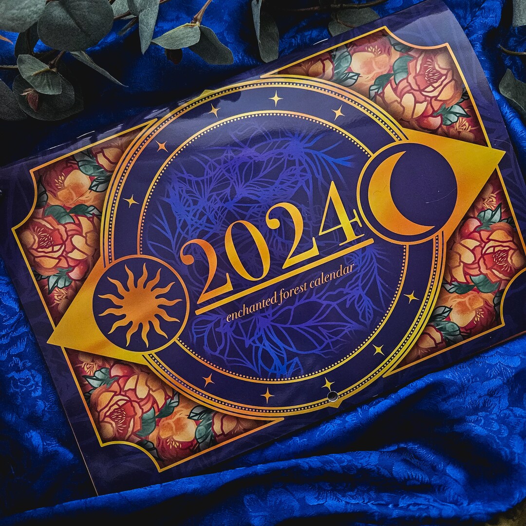 2024 Enchanted Forest Wall Calendar, Moon Calendar With