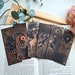 Witchy bookmarks, celestial bookmark collection, gold bookmark, black bookmark, gothic bookmark, gold foil bookmark, by bones and gardens 