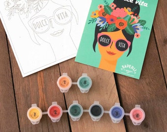 Paint by number kit and La Dolce Vita stationery
