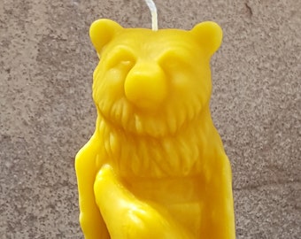 Pure Beeswax Bear Totem, Bear, Lynx, Wolf, Beeswax Candle, Alter Candle, Spiritual Candle, Handmade, Totem