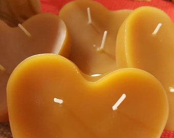 Three-Wick Heart Pure Beeswax Candle, Vintage Candle, Heart, Three-Wick Candle