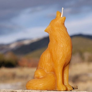 100% Beeswax Candle, Coyote, Natural, Hand Made