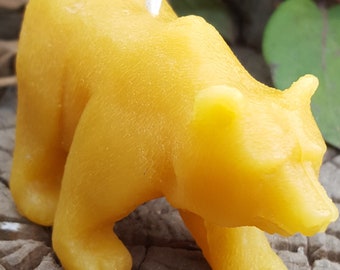 Bear Candle, Walking Bear Beeswax Candle, Beeswax Candle, Candle