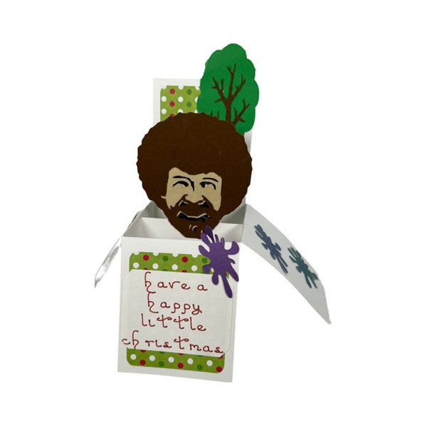 Happy Little Tree Paint Happy Birthday Ross 3D Box Greeting Card