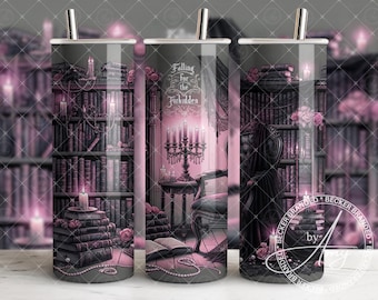 Dark Romance Seamless Tumbler Wrap 20oz PNG File Sublimation Designs, Digital Download, Romantasy Booktok Smut Book Lover Water Bottle