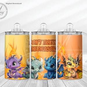 Kid&#39;s Baby Dragon 12oz Sippy Cup Sublimation Designs, Digital Download, 12oz Tumbler Wrap, PNG, JPG, Cute Sippy Cup Wrap, Kids Water Bottle