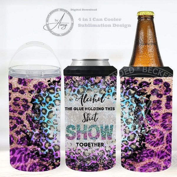 Adult Humor Alcohol 16oz 4 in 1 Can Cooler Sublimation Designs, Digital Download, Straight Tumbler Wrap, Sublimation Can Holder, PNG, JPG