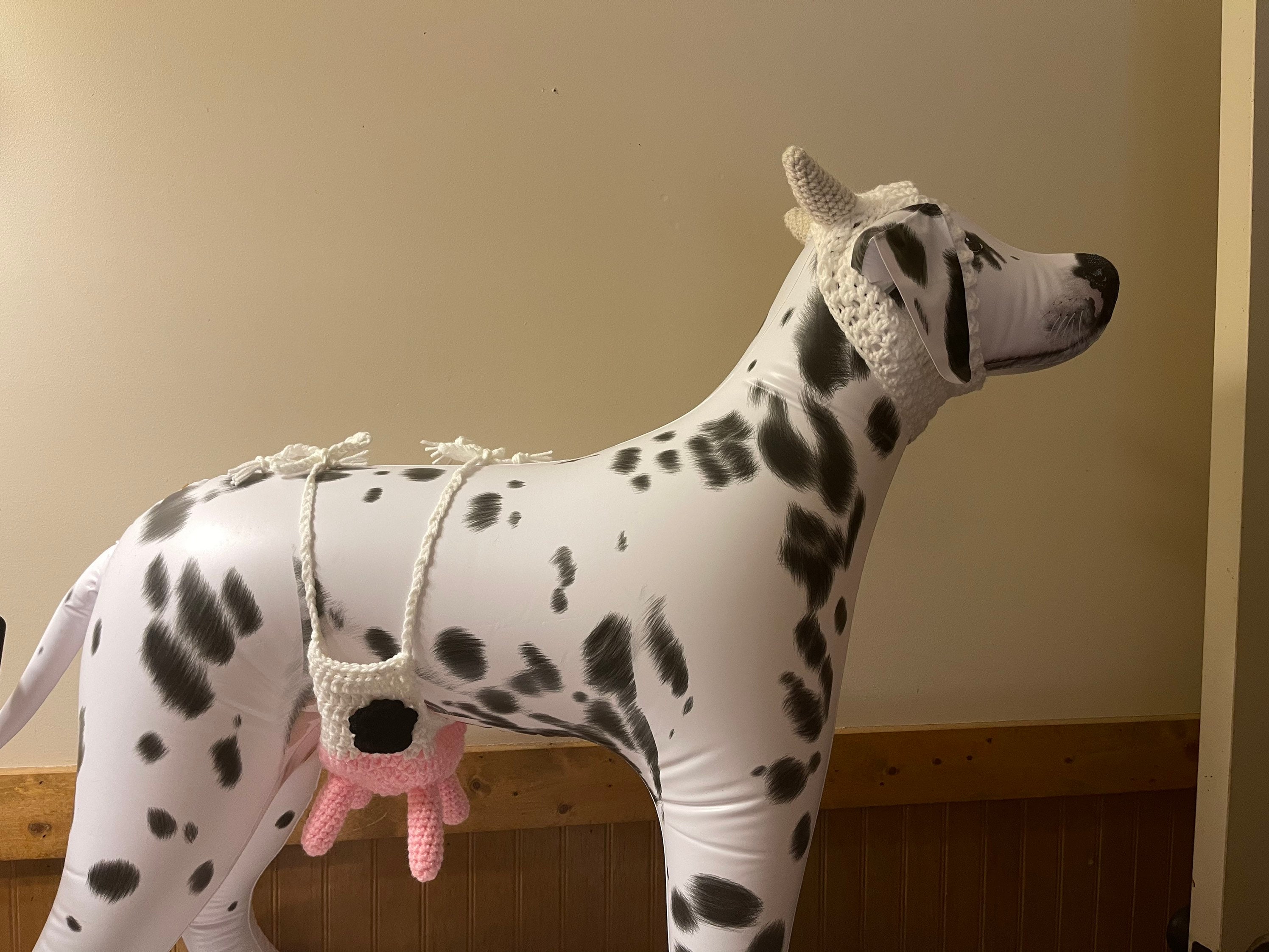 Udderly Adorable Cow Udder Dog Costume Horn hat Also Available
