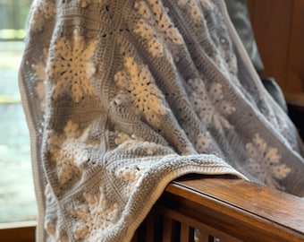 Crocheted Snowflake Blanket