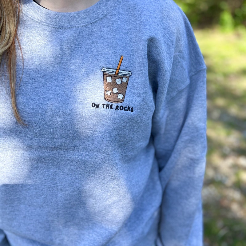 I Need An Iced Coffee Embroidered Crew main image 1
