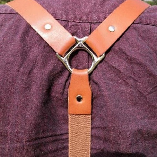 Mens leather suspenders by Gaston in France
