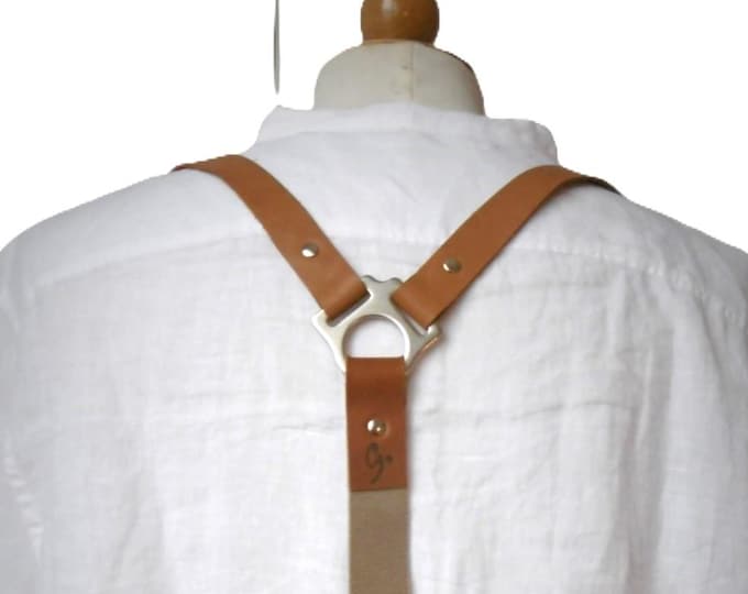 Mens leather suspenders by Gaston in France (Mod. EQUI)