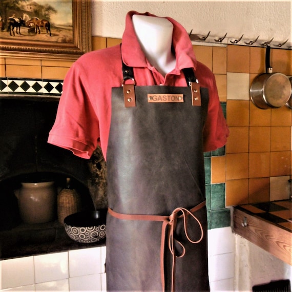 Tablier Cuir Marron Artisanal - Barbecue, Cuisine, Forgeron - Unisexe (Neuf Sans Étiquette)