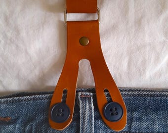 Unisex SUSPENDERS, Braces, all calf 25mm leather  with  Leather Button.