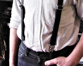 SUSPENDERS BLACK with CARABINERS