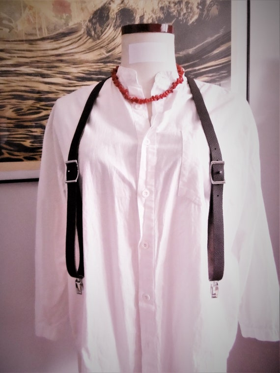 Soft Elastic Fabric and Metal Garter Suspenders Clip and Loop