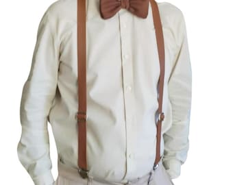 CLIP-ON suspenders (M/F),  LEATHER straps