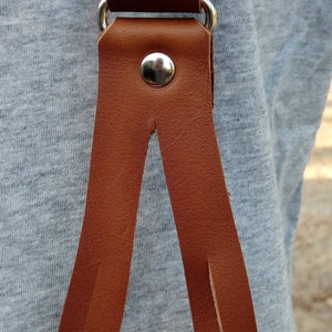 Unisex SUSPENDERS, Braces, all calf 25mm leather with Leather Button. image 5